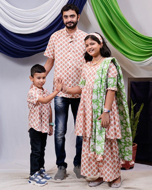 Swan White Sharara Set Father Kid Twining