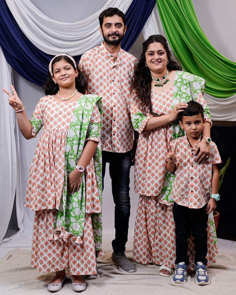 Swan White Sharara Family Set