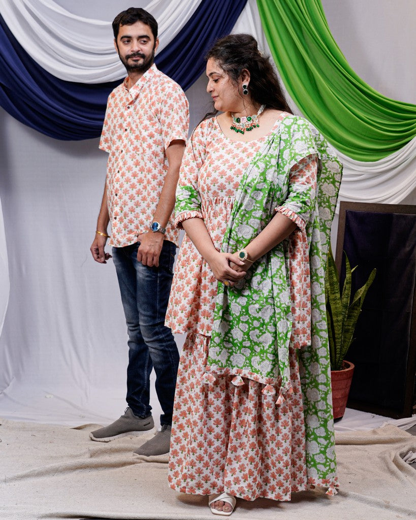 Swan White Sharara Family Set