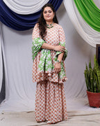 Swan White Sharara Set Mom Kid Twinning