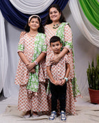 Swan White Sharara Set Mom Kid Twinning