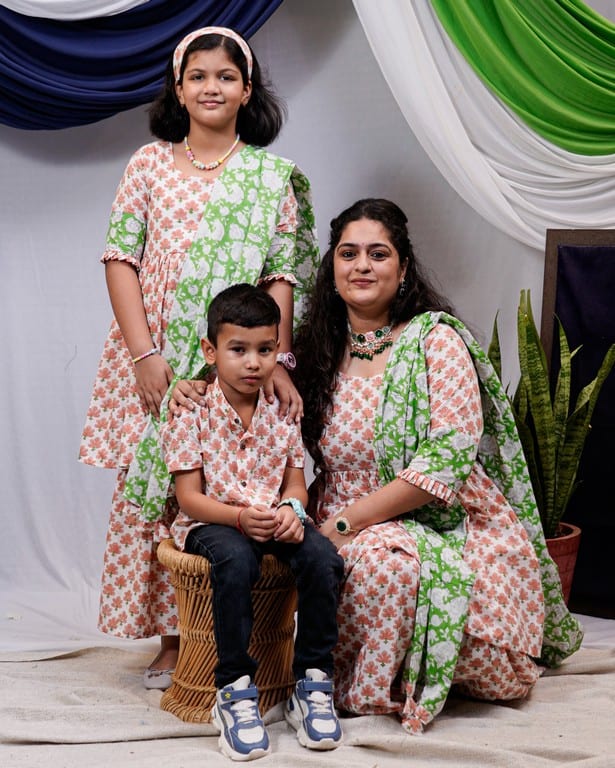 Swan White Sharara Set Mom Kid Twinning