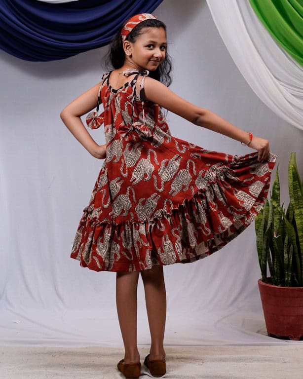 Red Kitty Kids Dress