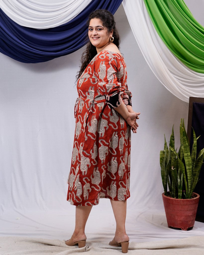 Red Kitty Shoal Maternity Dress
