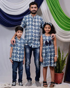 Indigo Floral Father Kids Twinning