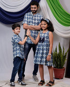 Indigo Floral Father Kids Twinning