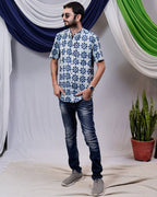 Indigo Floral Father Kids Twinning