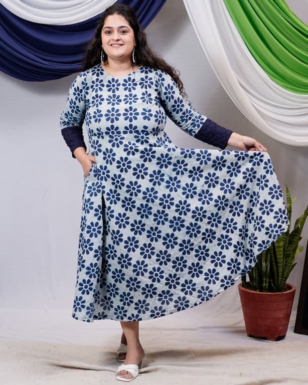 Indigo Floral Mother Kids Twinning
