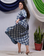 Indigo Floral Dress Family Set
