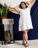 White Cutwork Short Plus Size Outfits