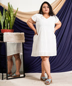 White Cutwork Short Plus Size Outfits