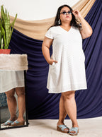 White Cutwork Short Plus Size Outfits