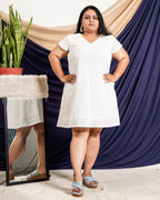 White Cutwork Short Plus Size Outfits