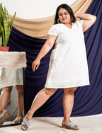 White Cutwork Short Plus Size Outfits