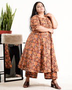 Brick Rose Plus Size Kurta Set