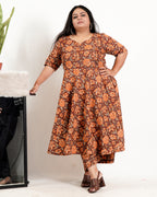 Brick Rose Plus Size Kurta Set
