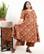 Brick Rose Plus Size Kurta Set