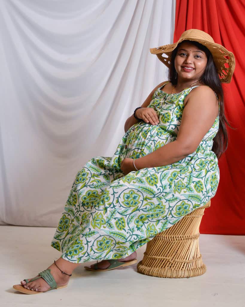 Forest Floral Strappy Maternity Dress