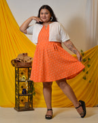 Orange obsession Plus Size dress with jacket