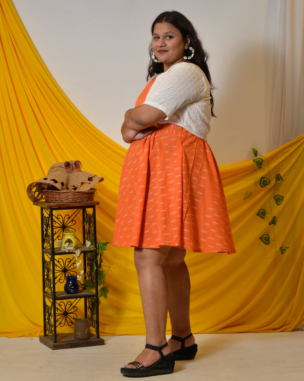 Orange obsession Plus Size dress with jacket