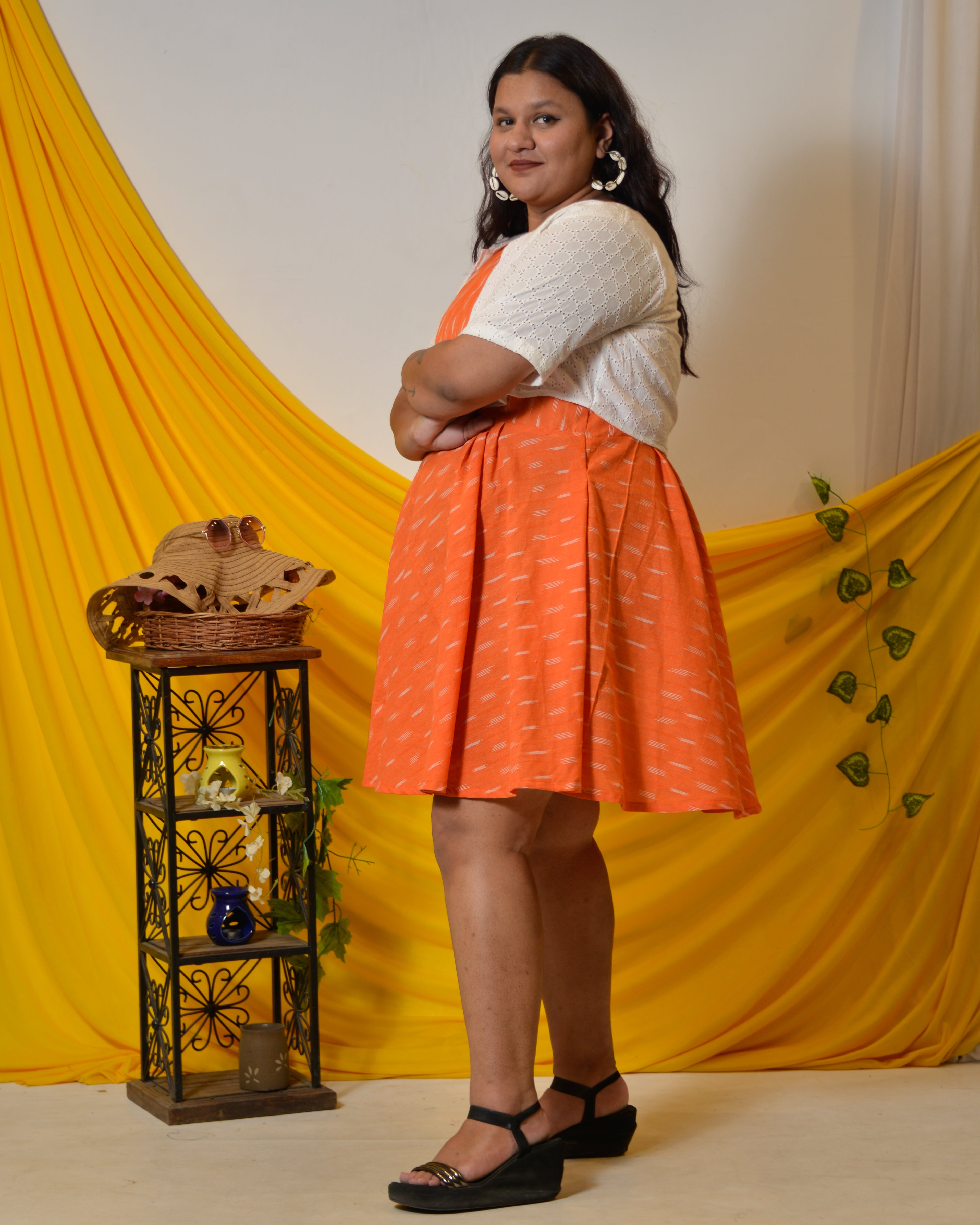 Orange obsession Plus Size dress with jacket