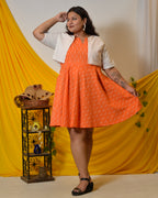 Orange obsession Plus Size dress with jacket