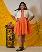 Orange obsession Plus Size dress with jacket