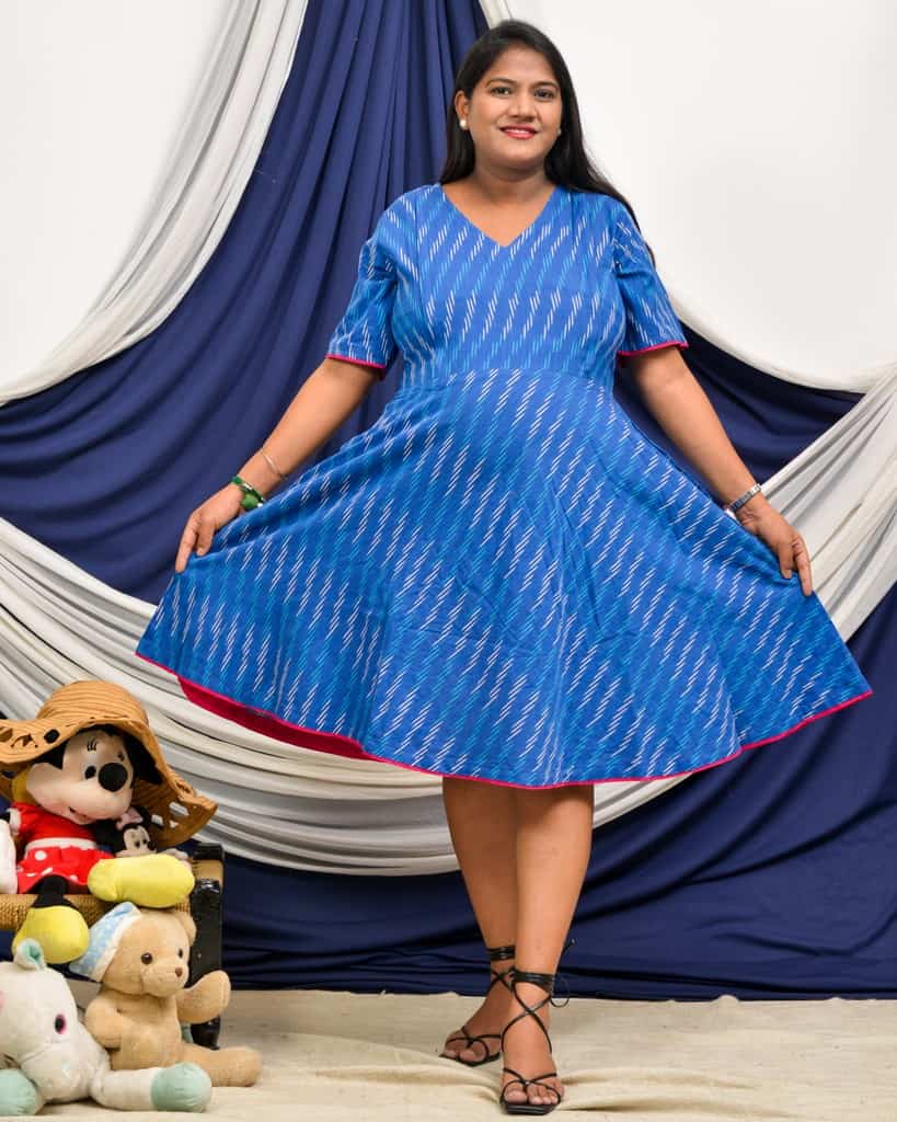 Royal Blue Ikat Nursing Dress
