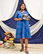 Royal Blue Ikat Nursing Dress