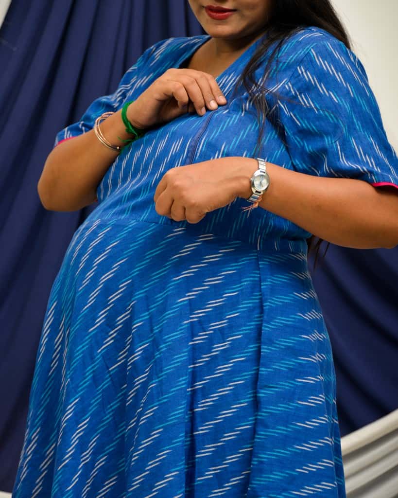 Royal Blue Ikat Nursing Dress