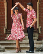 Maroon Lily Frill Couple Set