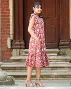 Maroon Lily Frill Dress