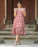 Maroon Lily Frill Couple Set