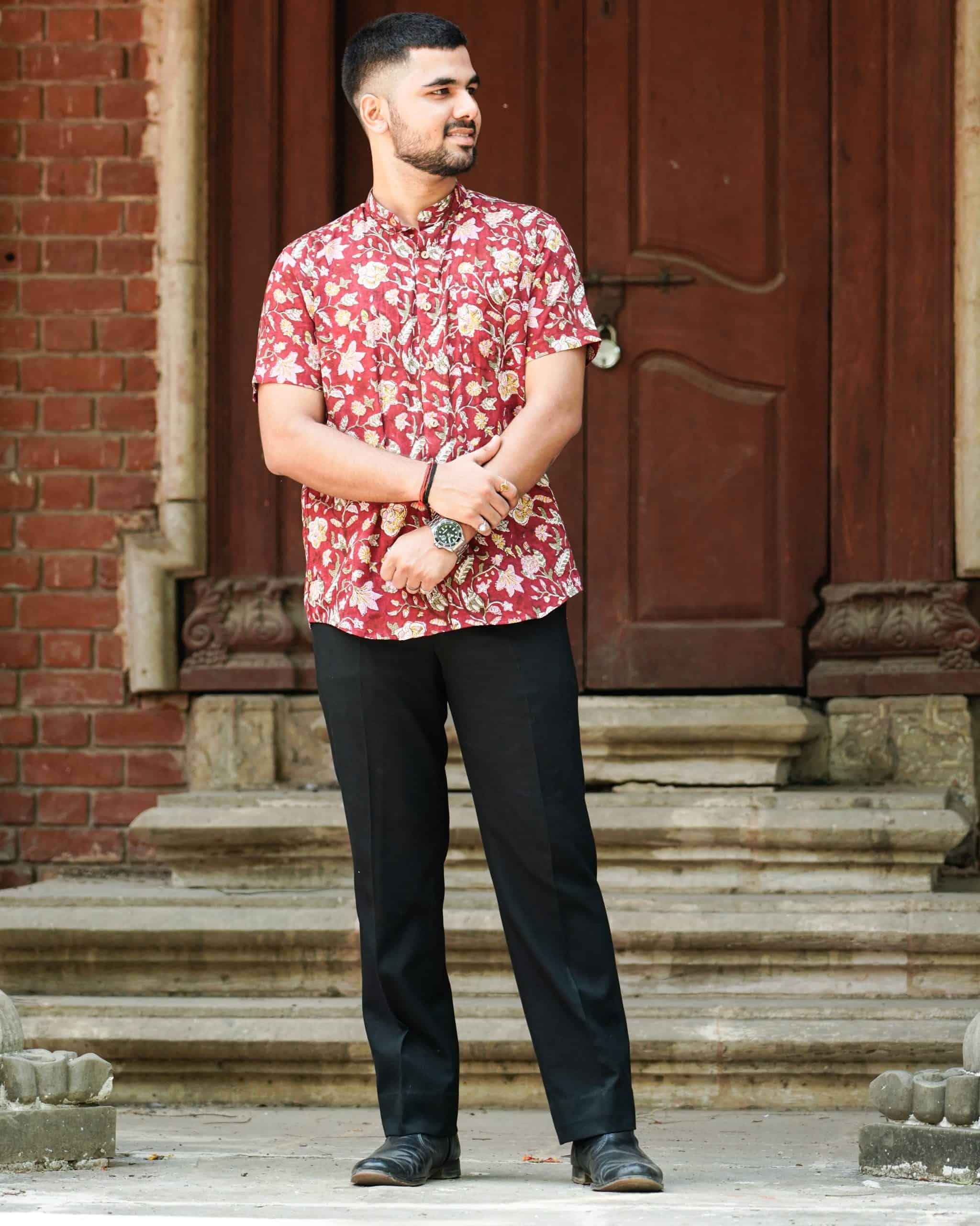 Maroon Lily Shirt