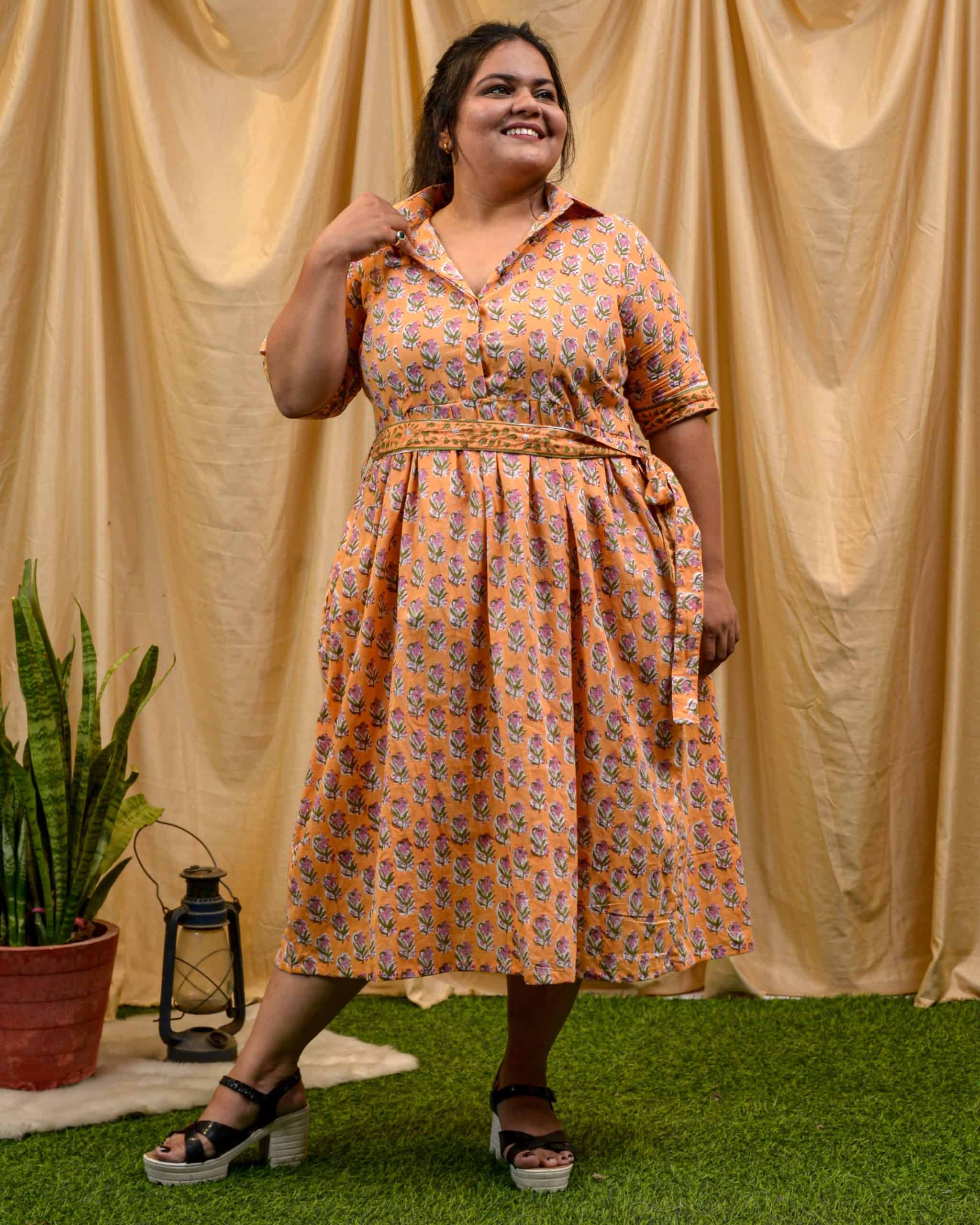 Dusty Orange Plus Size Dress