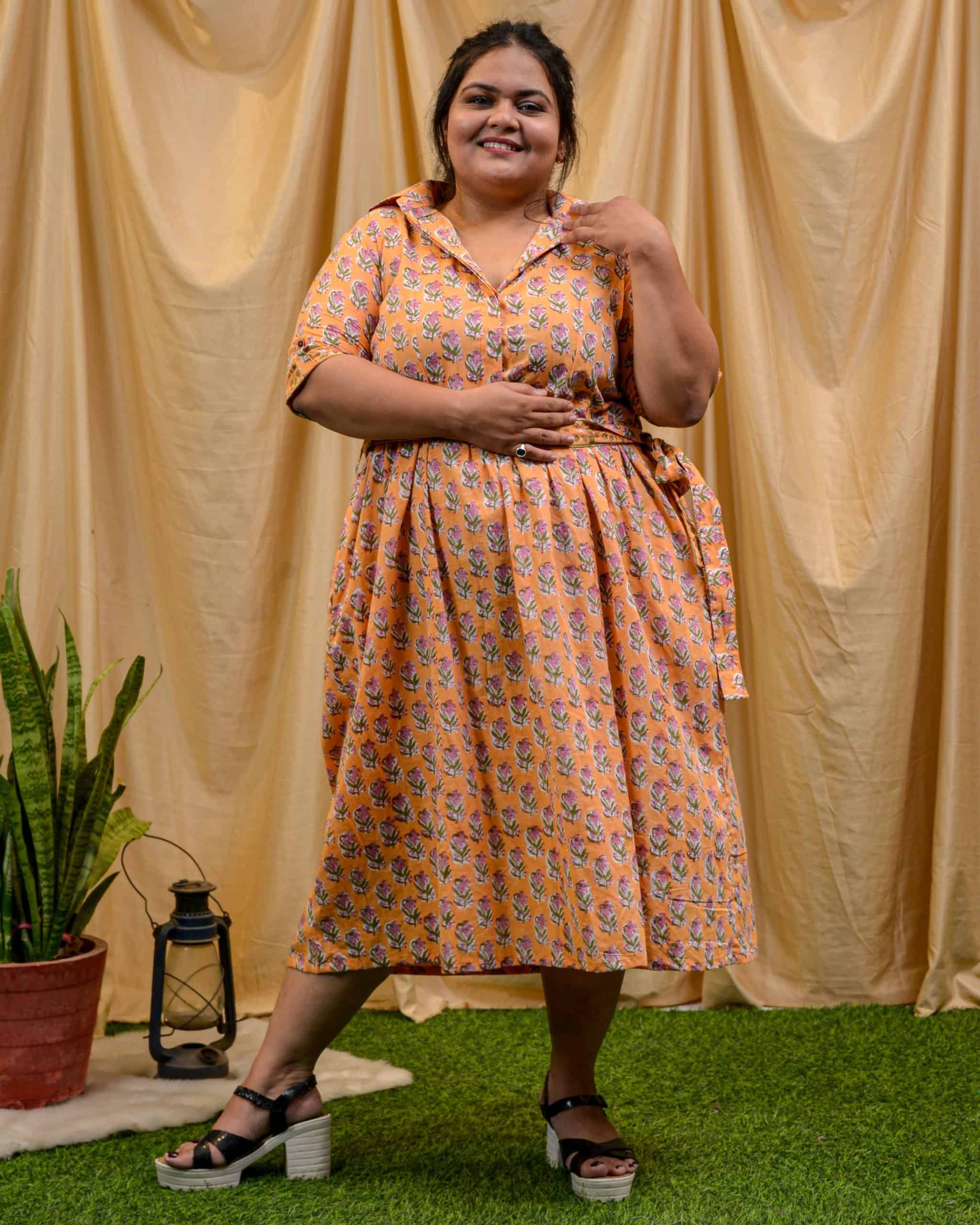 Dusty Orange Plus Size Dress