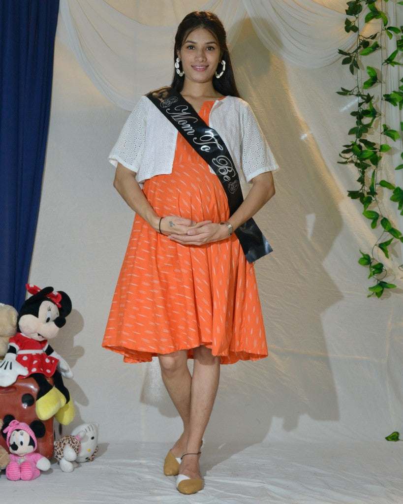 Orange Obsession Maternity Dress with Jacket Secondary image