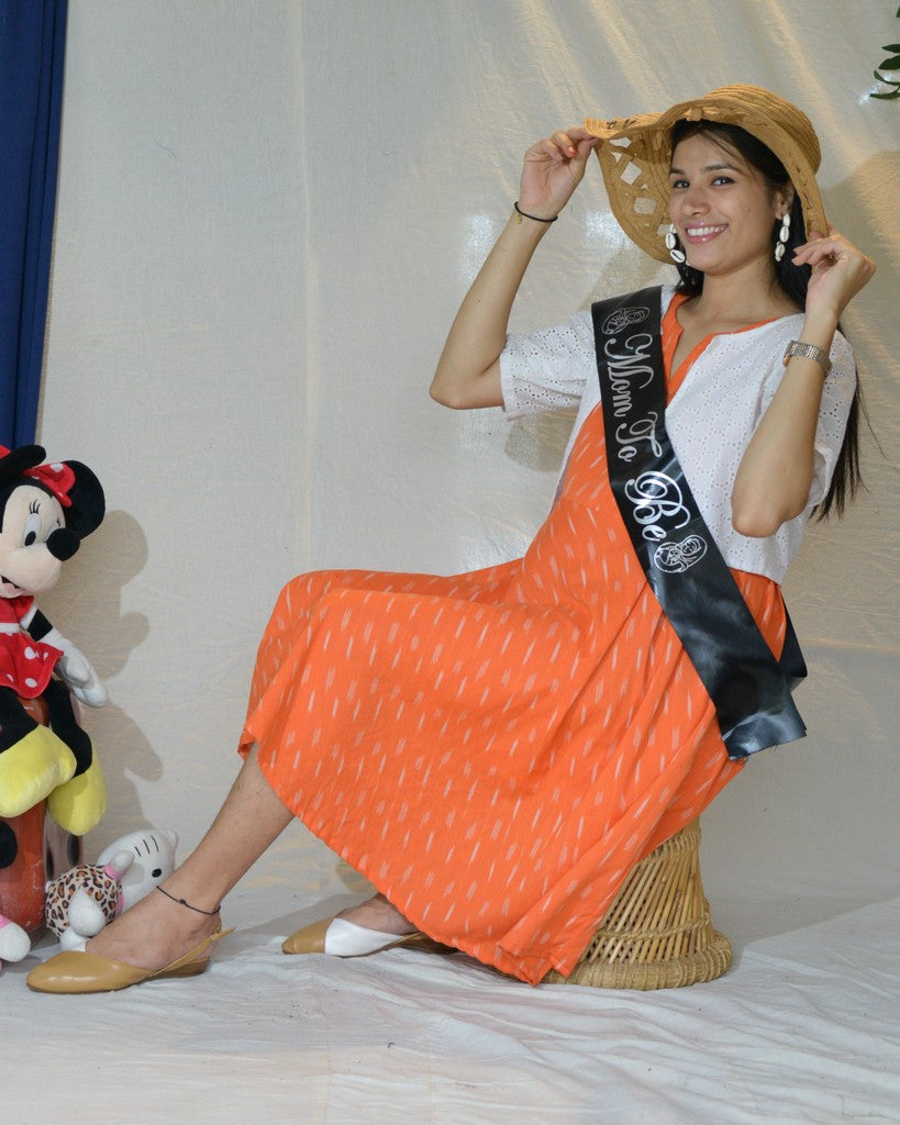 Orange Obsession Maternity Dress with Jacket