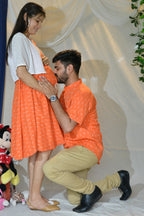 Orange Obsession Maternity Dress with Jacket