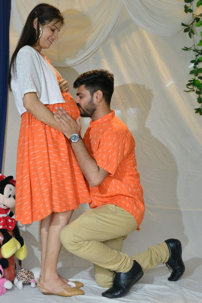 Orange Obsession Maternity Dress with Jacket