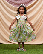 White Mint Green Anarkali Family Set