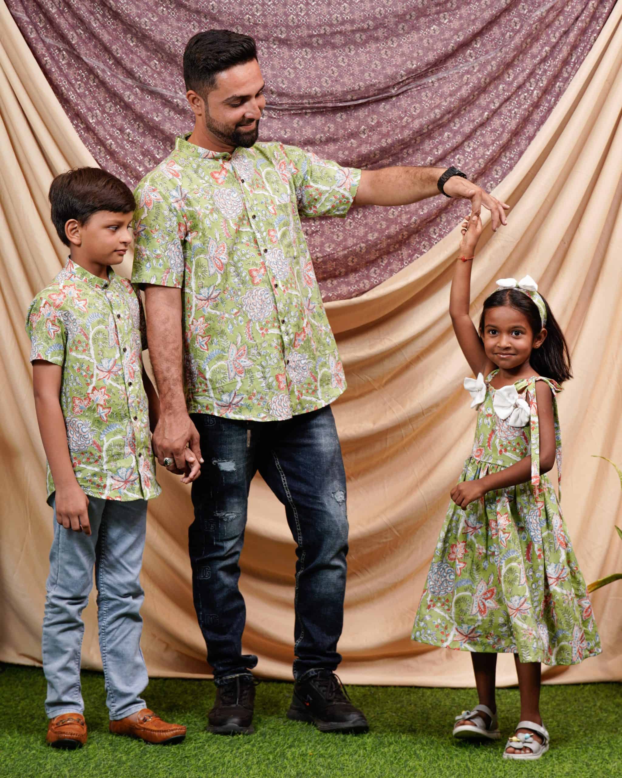 Mint Green Father Kid Twining Main image