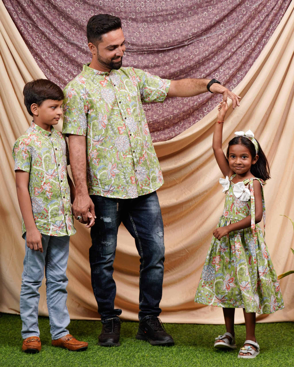 Mint Green Father Kid Twining