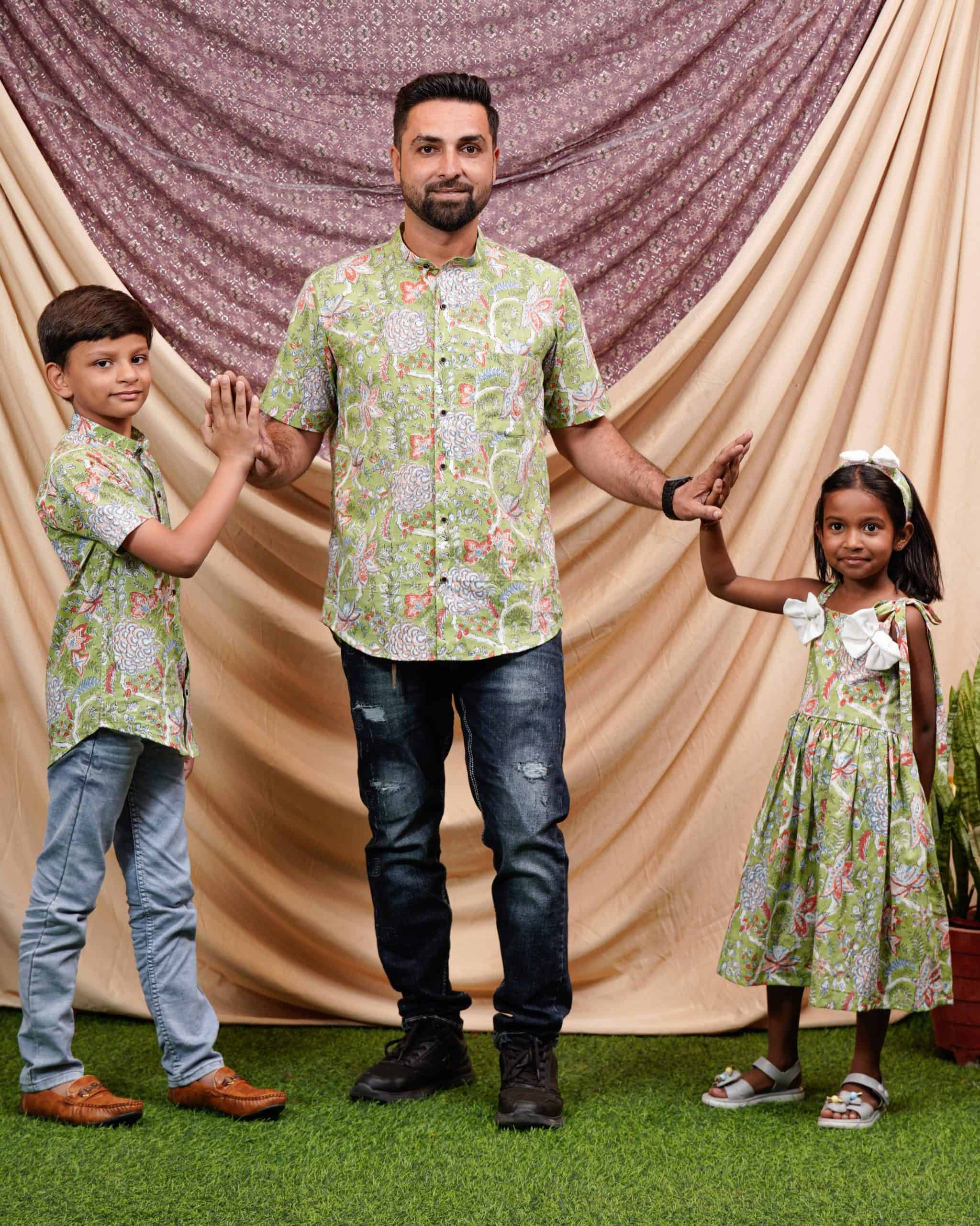 Mint Green Father Kid Twining