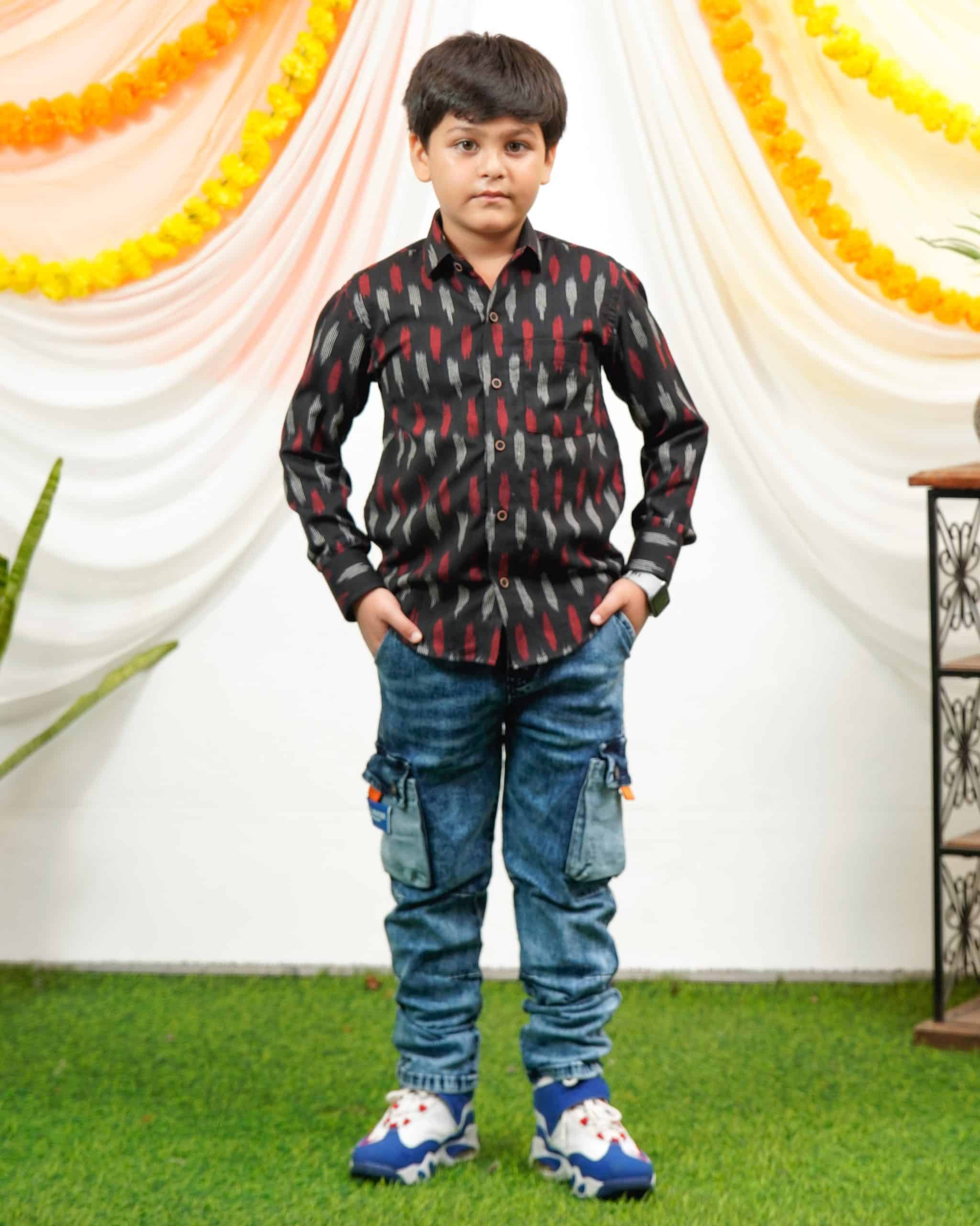 Blackberry Ikat Kids Shirt Main image