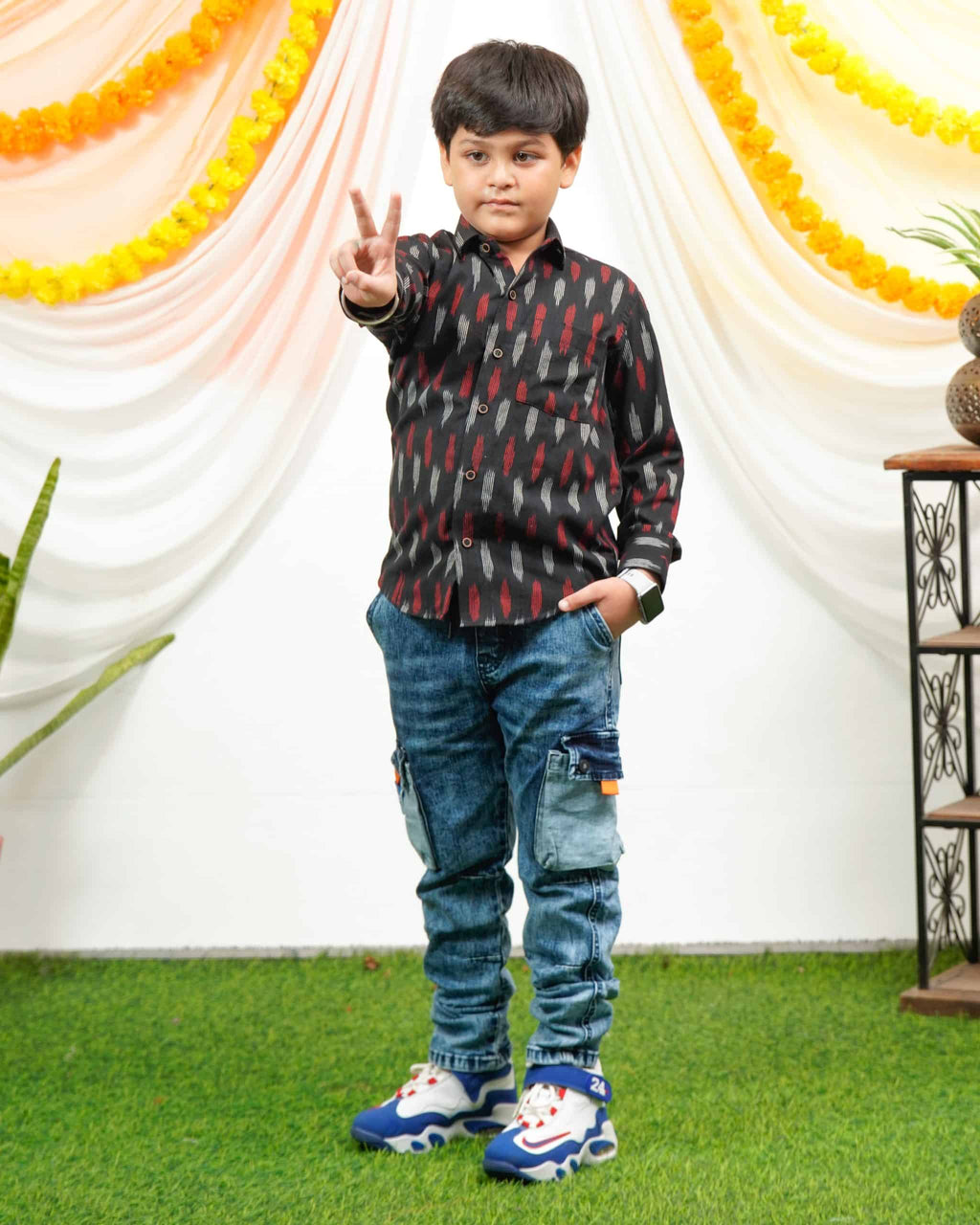 Blackberry Ikat Kids Shirt