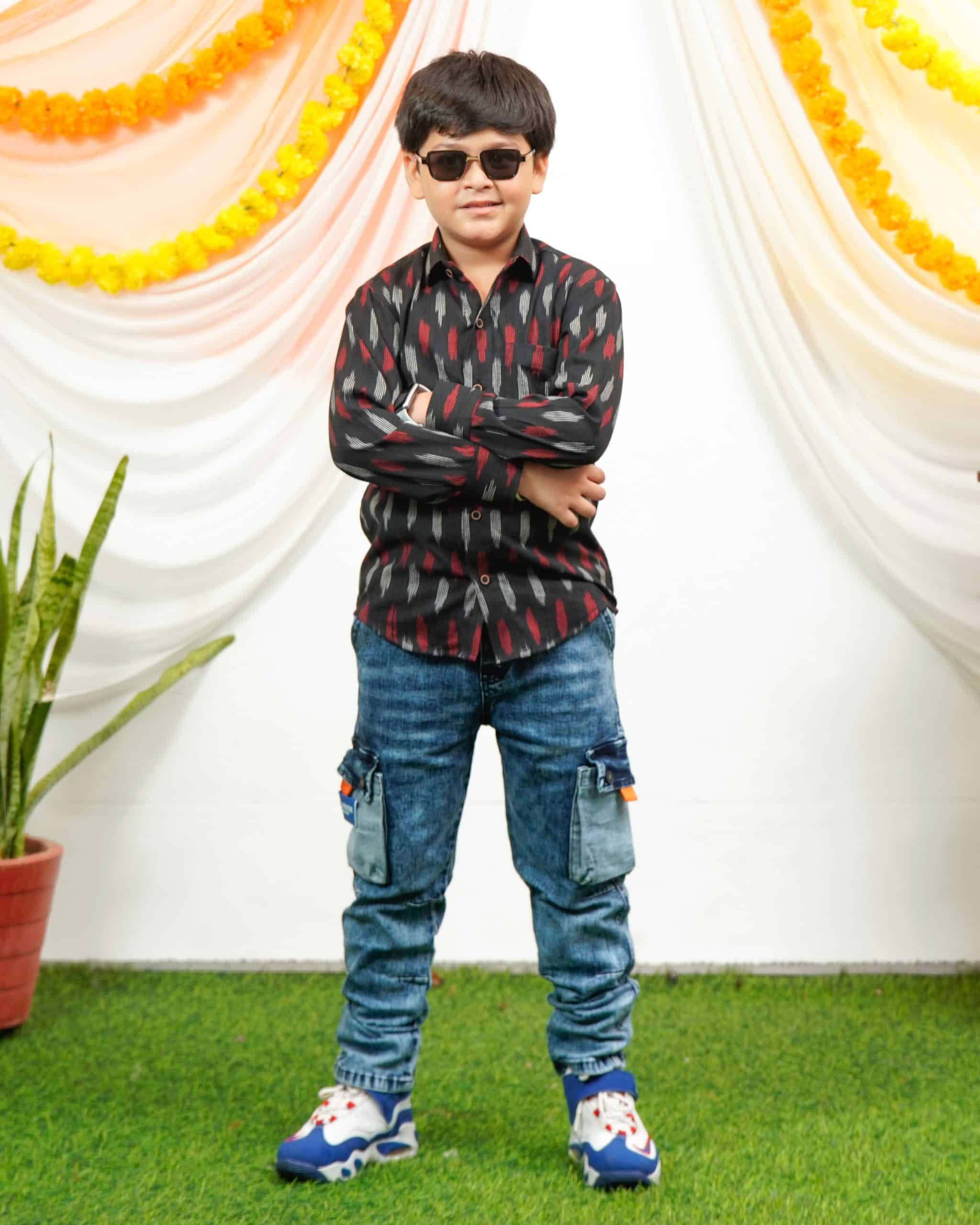 Blackberry Ikat Kids Shirt Secondary image