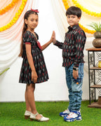 Blackberry Ikat Father Kid Twining