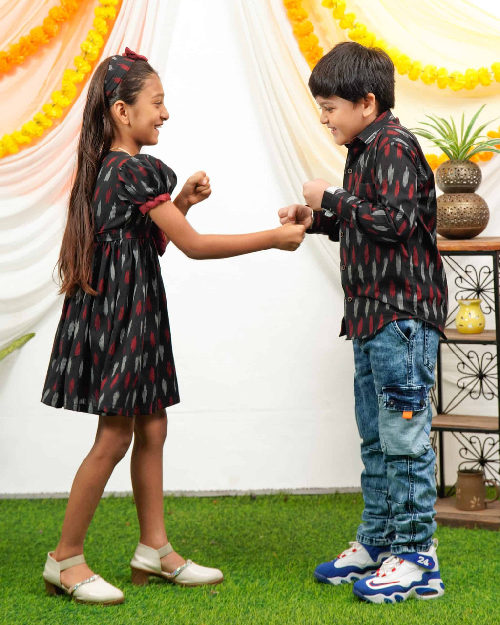 Blackberry Ikat Mother Kids Twinning