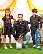 Blackberry Ikat Father Kid Twining